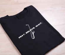 Load image into Gallery viewer, &quot;Pray, Believe, Wait&quot; Short Sleeve (unisex) Tee
